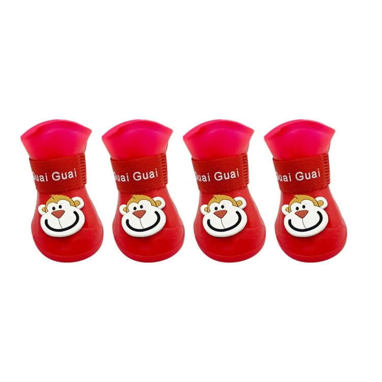 Pet Cartoon Silicone Rain Boots Waterproof Non-Slip Cold-Resistant Dog Shoes - Reluova