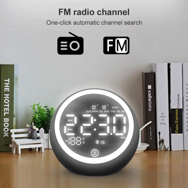 X10 Multifunctional Bluetooth Speaker LED Night Light Alarm Clock Bluetooth Speaker, Support TF Card & AUX & FM Radio