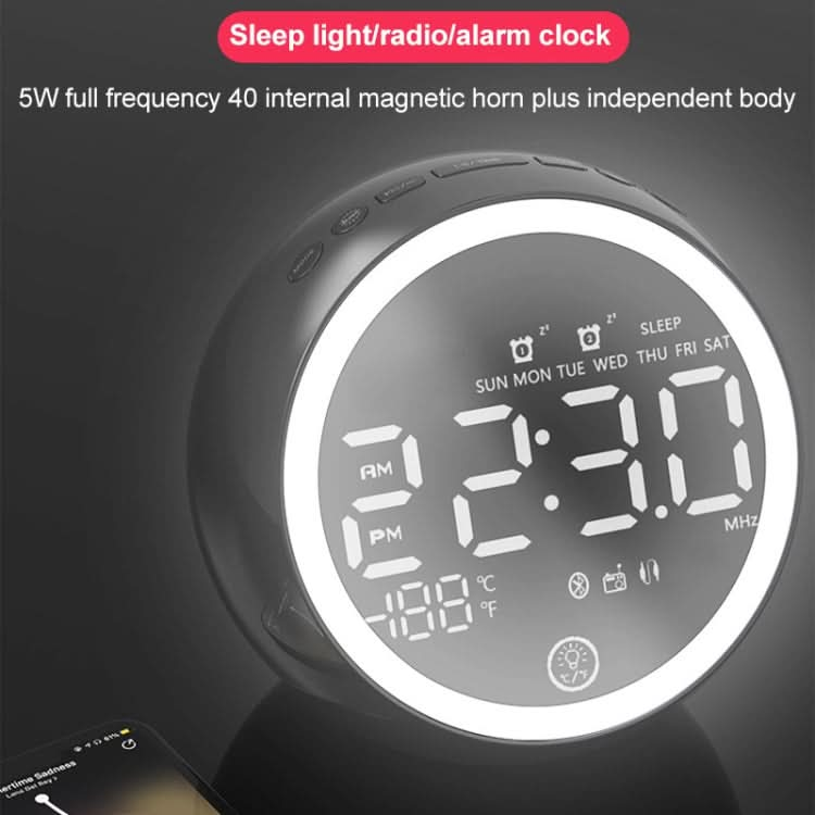 X10 Multifunctional Bluetooth Speaker LED Night Light Alarm Clock Bluetooth Speaker, Support TF Card & AUX & FM Radio