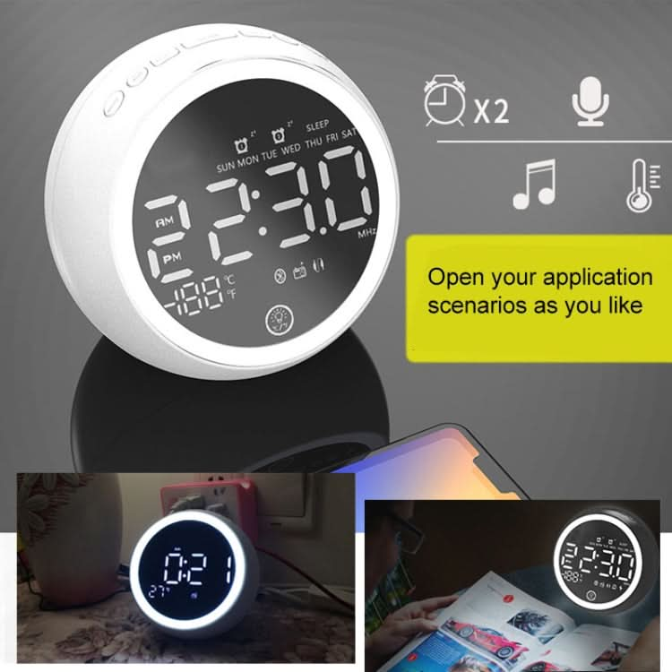 X10 Multifunctional Bluetooth Speaker LED Night Light Alarm Clock Bluetooth Speaker, Support TF Card & AUX & FM Radio