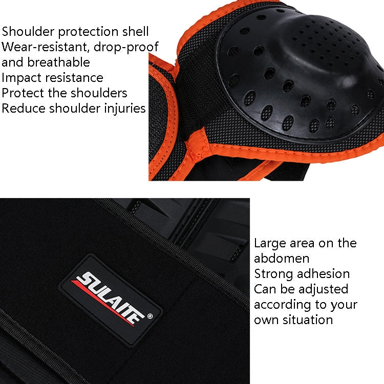 SULAITE Children Skating Back Protector Chest Protector Spine Protector Night Reflective Armor Child Riding Armor