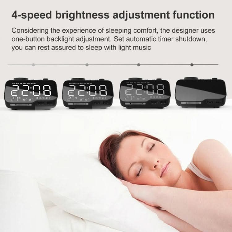 M9 Wireless Bluetooth Speaker Multifunctional Desktop Alarm Clock Support TF Card & U Disk & AUX