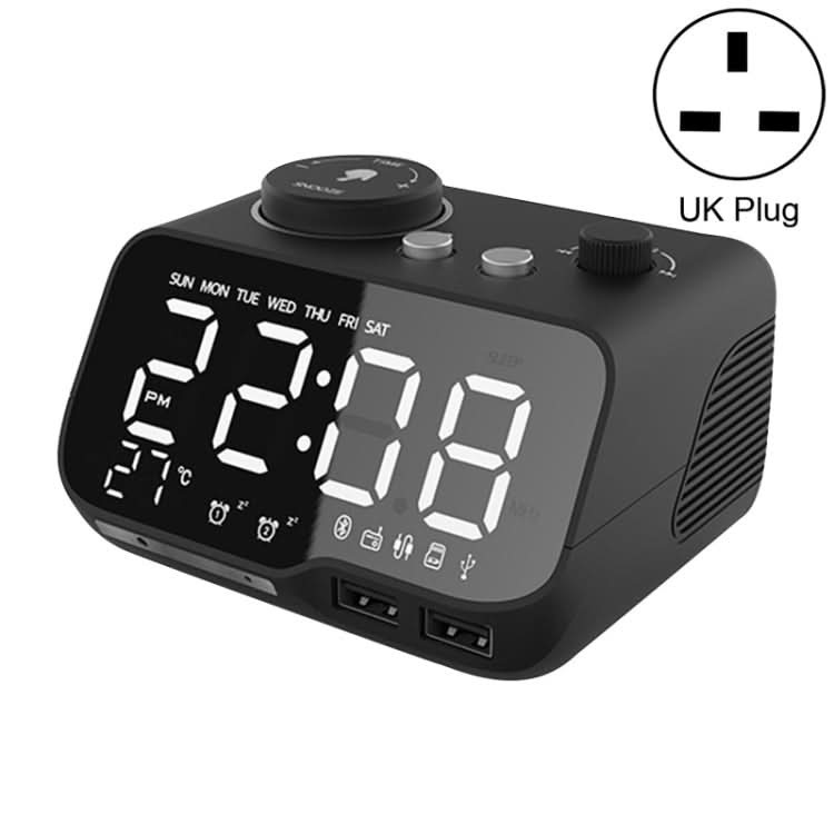 M9 Wireless Bluetooth Speaker Multifunctional Desktop Alarm Clock Support TF Card & U Disk & AUX