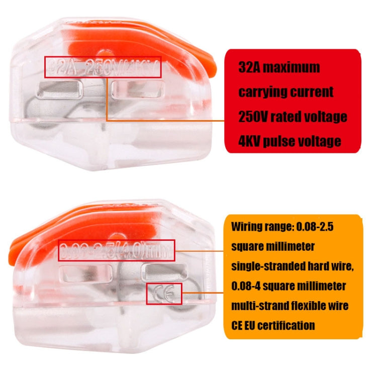 10 PCS VSE-412W Terminal Building Wiring Push-in Connector Quick Connection Terminal - Reluova 