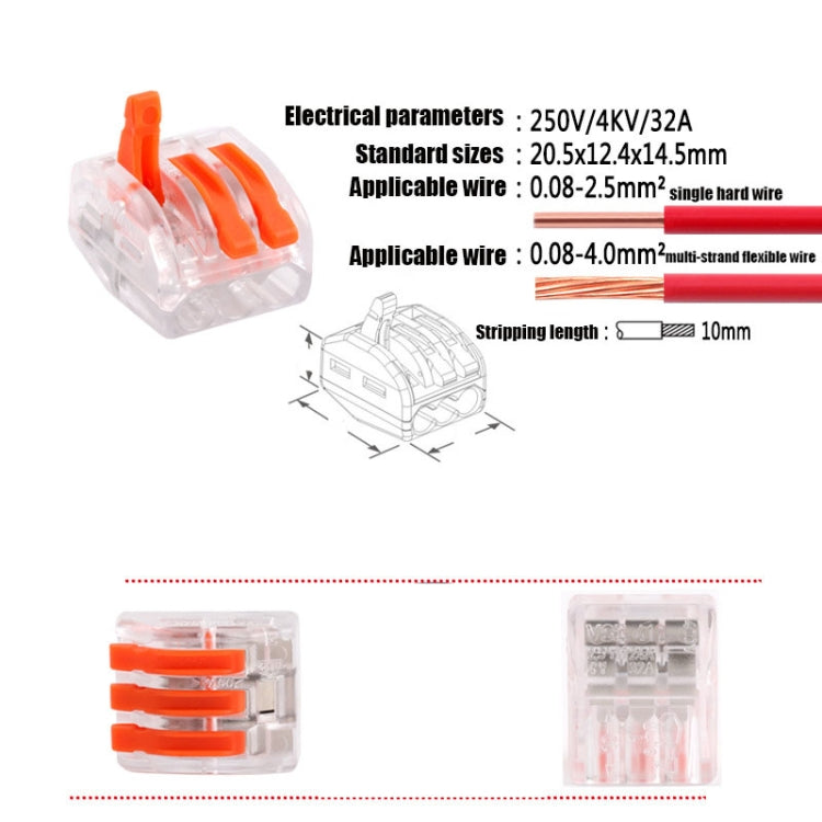 10 PCS VSE-413W Plastic Terminal Home Wiring Terminal Wire Connector