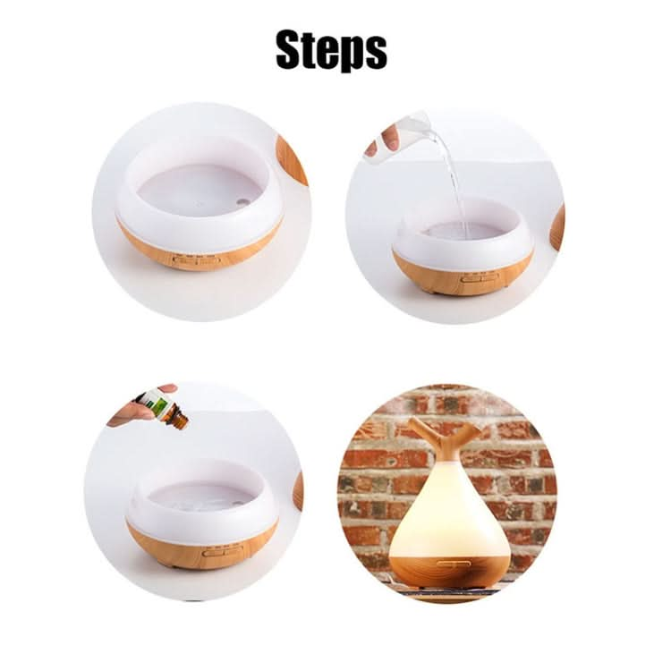 YCTA-008 Household Mute Small Wood Grain Colorful Light Aroma Diffuser Night Tree Air Humidifier