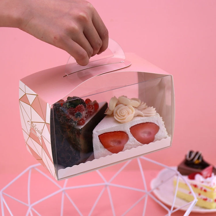 50 Pieces Set Portable Transparent Pieces Cake Box Mousse Pastry Packaging Box My Store