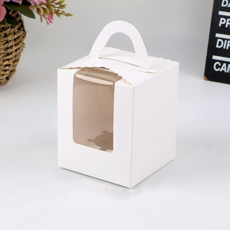 30 PCS Transparent Window 1 Piece Cardboard Portable Cup Cake Box Mousse Pastry Box My Store