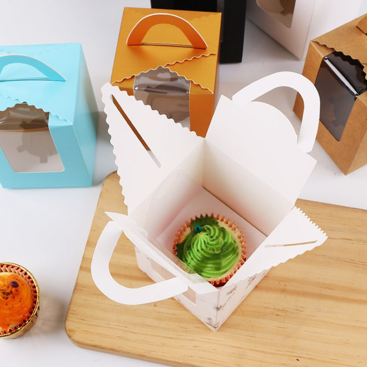 30 PCS Transparent Window 1 Piece Cardboard Portable Cup Cake Box Mousse Pastry Box My Store