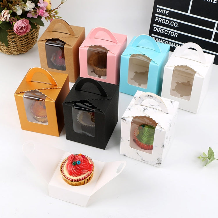 30 PCS Transparent Window 1 Piece Cardboard Portable Cup Cake Box Mousse Pastry Box My Store