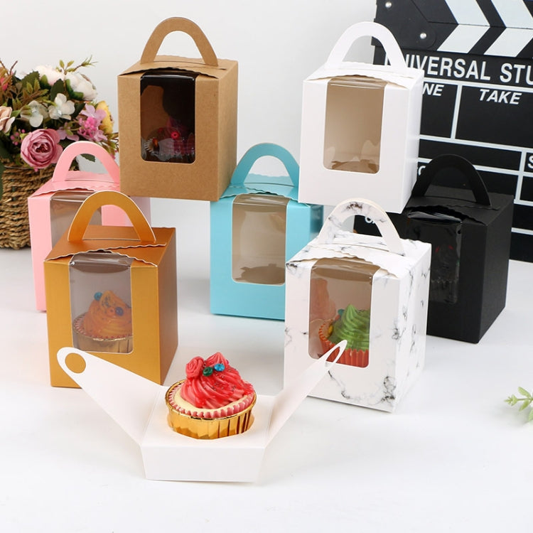 30 PCS Transparent Window 1 Piece Cardboard Portable Cup Cake Box Mousse Pastry Box My Store