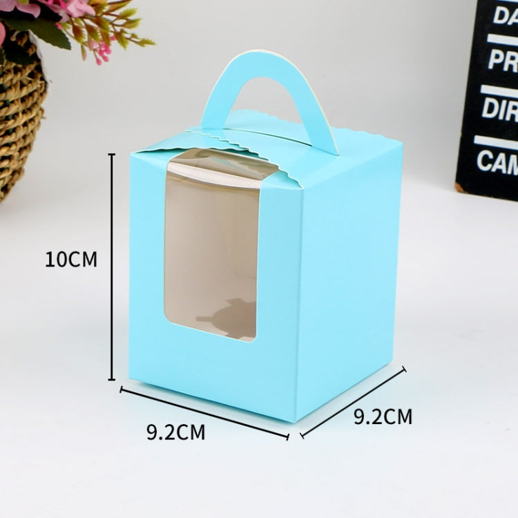 30 PCS Transparent Window 1 Piece Cardboard Portable Cup Cake Box Mousse Pastry Box