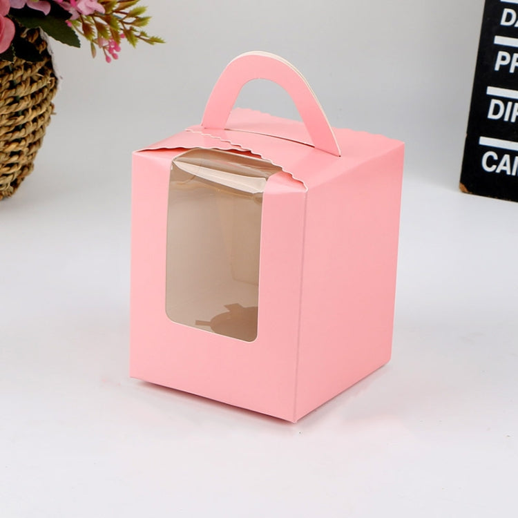 30 PCS Transparent Window 1 Piece Cardboard Portable Cup Cake Box Mousse Pastry Box My Store