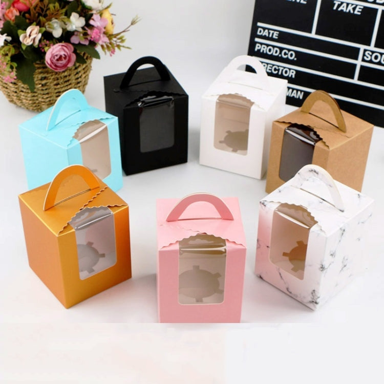 30 PCS Transparent Window 1 Piece Cardboard Portable Cup Cake Box Mousse Pastry Box My Store