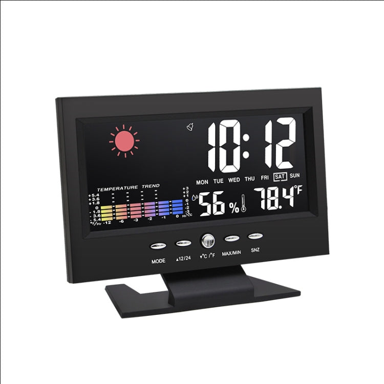 8082T Weather Forecast Clock LED Color Screen Perpetual Calendar Temperature And Humidity Intelligent Voice Control Electronic Alarm Cloc,Specification: My Store