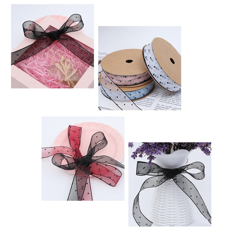 Transparent Snow Dots Yarn Ribbon Gift Box Packaging Material