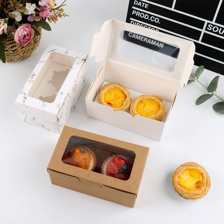 25 PCS Window Cupcake Packaging Box Muffin Cake Box With Inner Support My Store