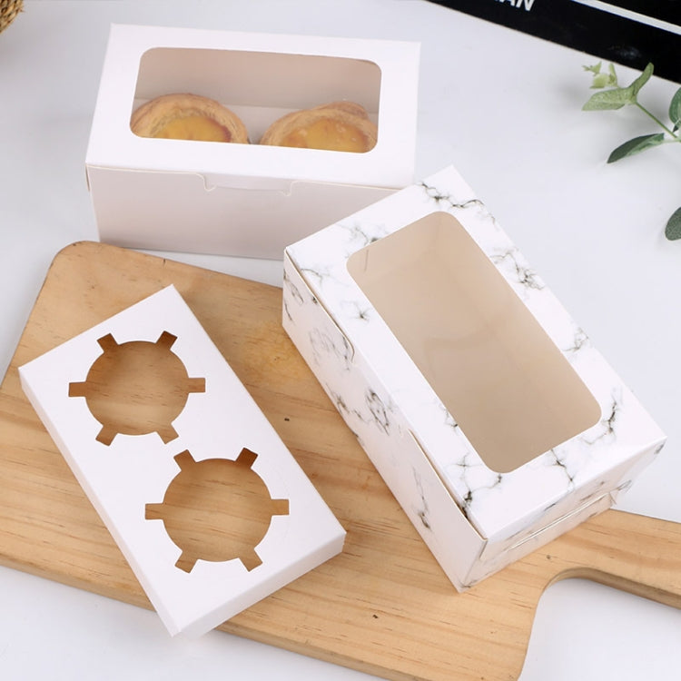 25 PCS Window Cupcake Packaging Box Muffin Cake Box With Inner Support