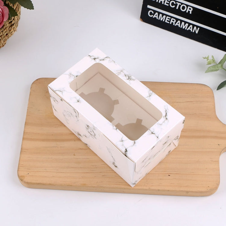 25 PCS Window Cupcake Packaging Box Muffin Cake Box With Inner Support