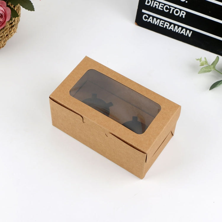 25 PCS Window Cupcake Packaging Box Muffin Cake Box With Inner Support