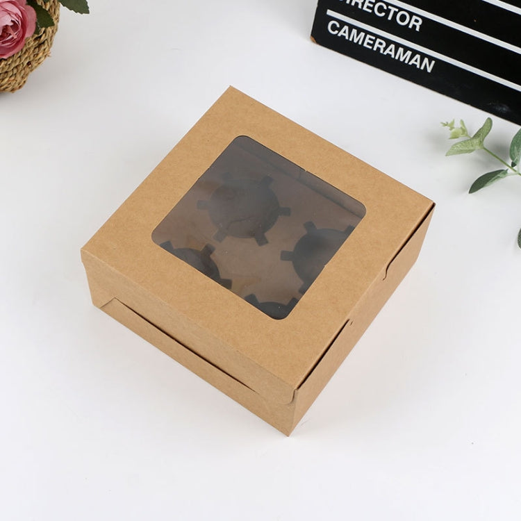 25 PCS Window Cupcake Packaging Box Muffin Cake Box With Inner Support