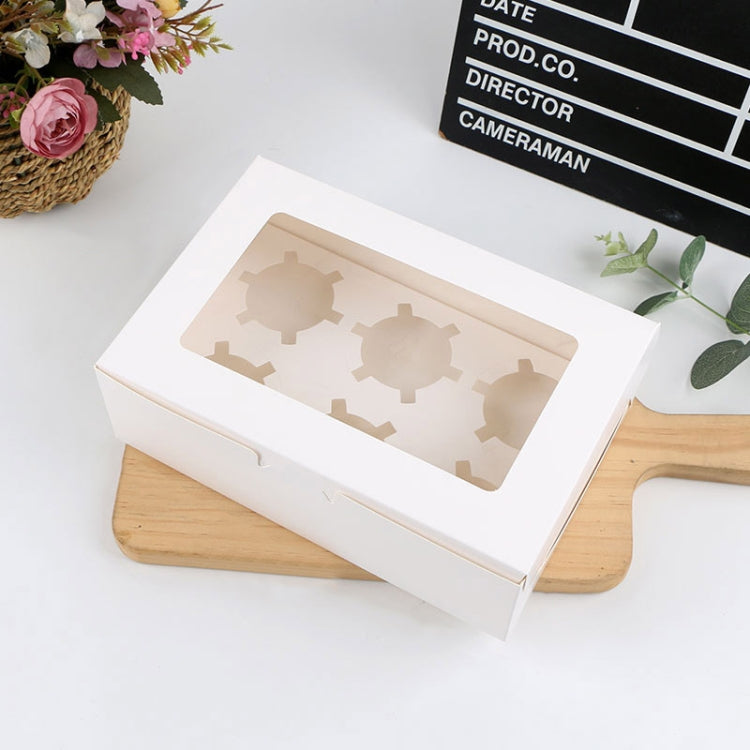 25 PCS Window Cupcake Packaging Box Muffin Cake Box With Inner Support