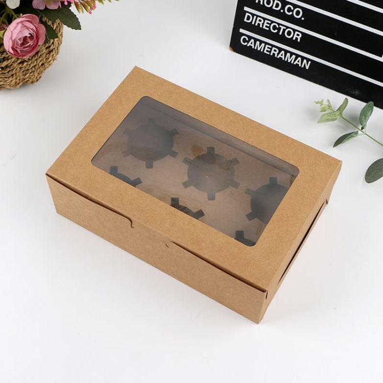 25 PCS Window Cupcake Packaging Box Muffin Cake Box With Inner Support