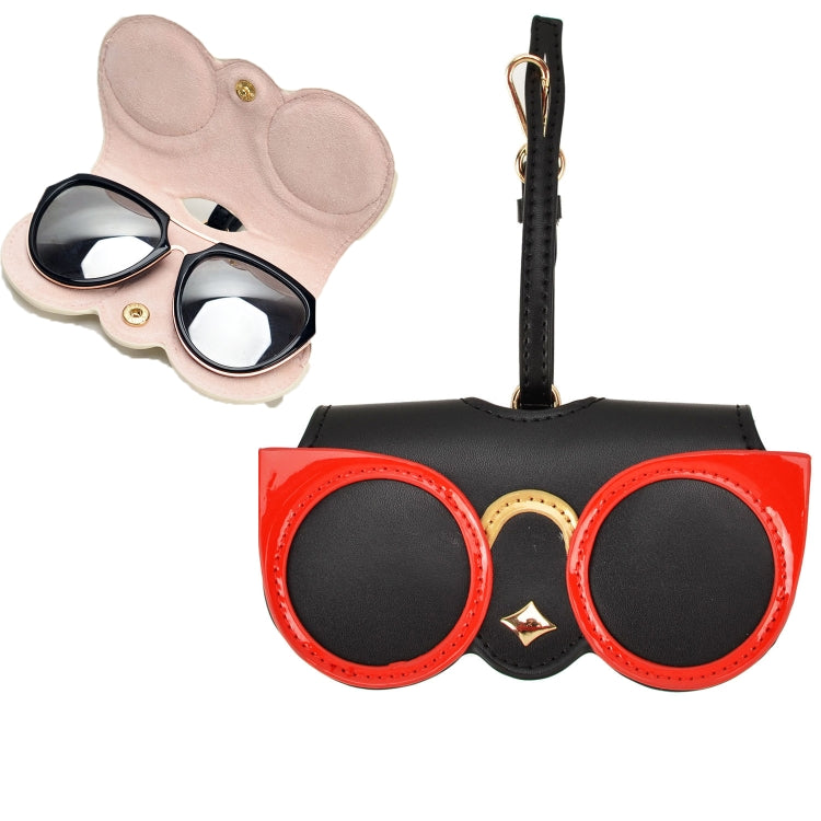 Cute And Funny PU Sunglasses Case Portable Glasses Case With Hanging Buckle Reluova