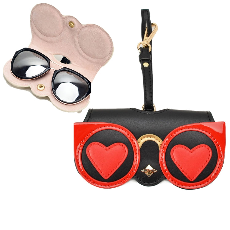 Cute And Funny PU Sunglasses Case Portable Glasses Case With Hanging Buckle Reluova