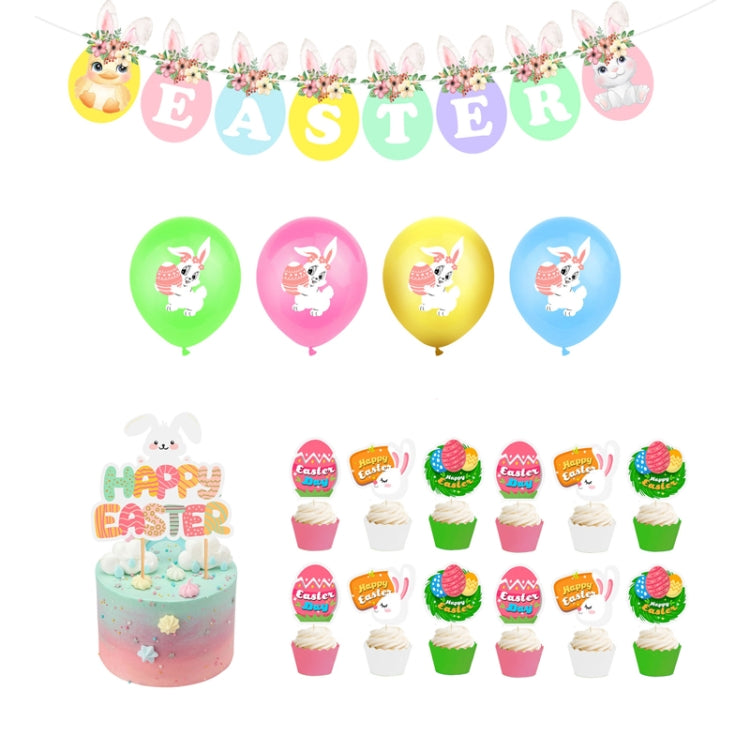 Easter Party Decoration Sequined Balloon Cake Flag Set My Store