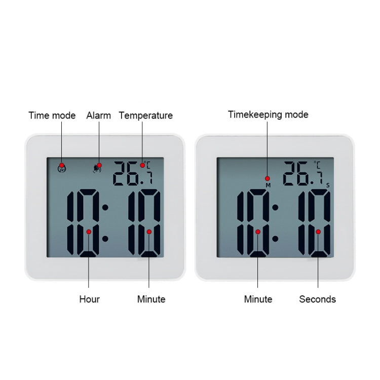 Waterproof Wall Clock LCD Bathroom Clock Kitchen Electronic Alarm Clock My Store