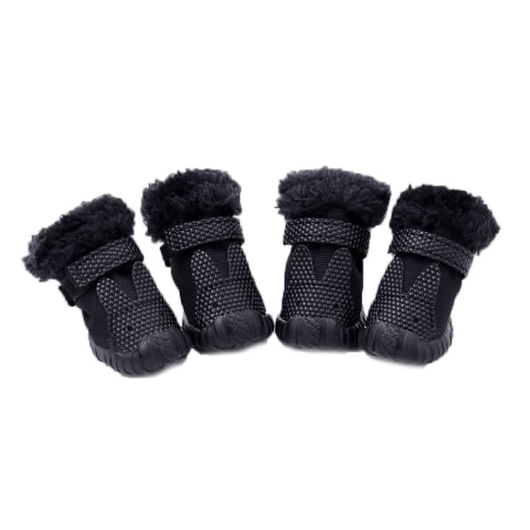 4 PCS/Set Pet AutumnWinter Thicken Cotton Shoes Dog Warm And Non-Slip Shoes-Reluova