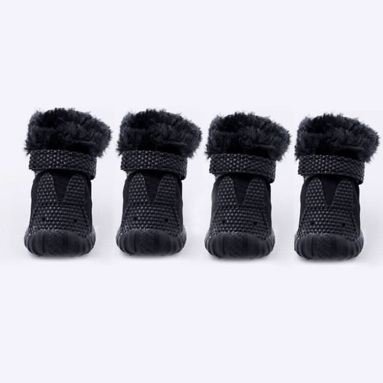 4 PCS/Set Pet AutumnWinter Thicken Cotton Shoes Dog Warm And Non-Slip Shoes - Reluova