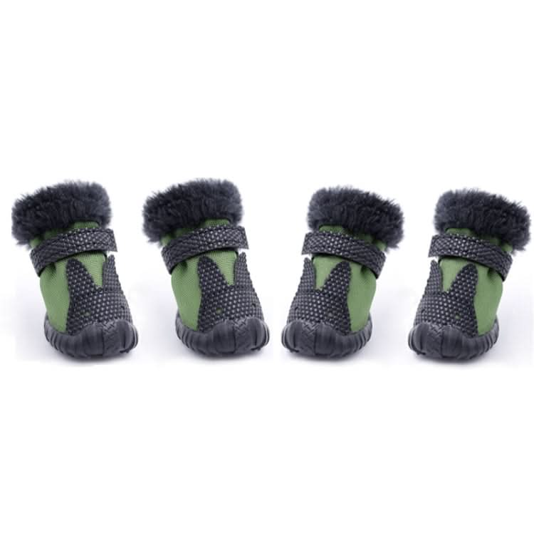 4 PCS/Set Pet AutumnWinter Thicken Cotton Shoes Dog Warm And Non-Slip Shoes-Reluova