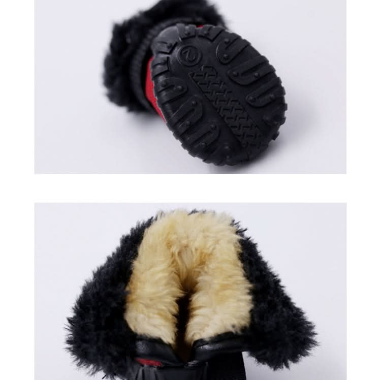 4 PCS/Set Pet AutumnWinter Thicken Cotton Shoes Dog Warm And Non-Slip Shoes-Reluova