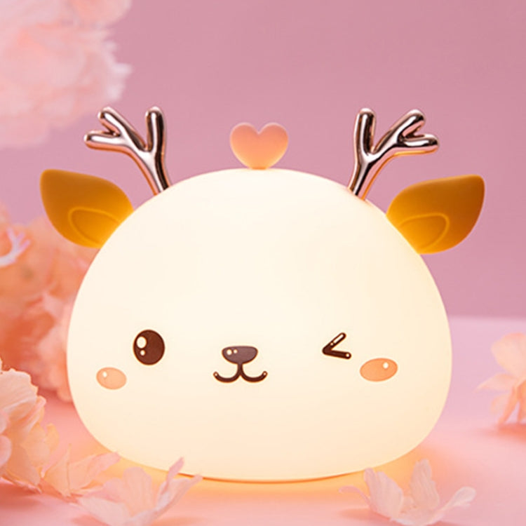 Cute Deer Silicone Pat Light Bedroom Colorful Night Light My Store