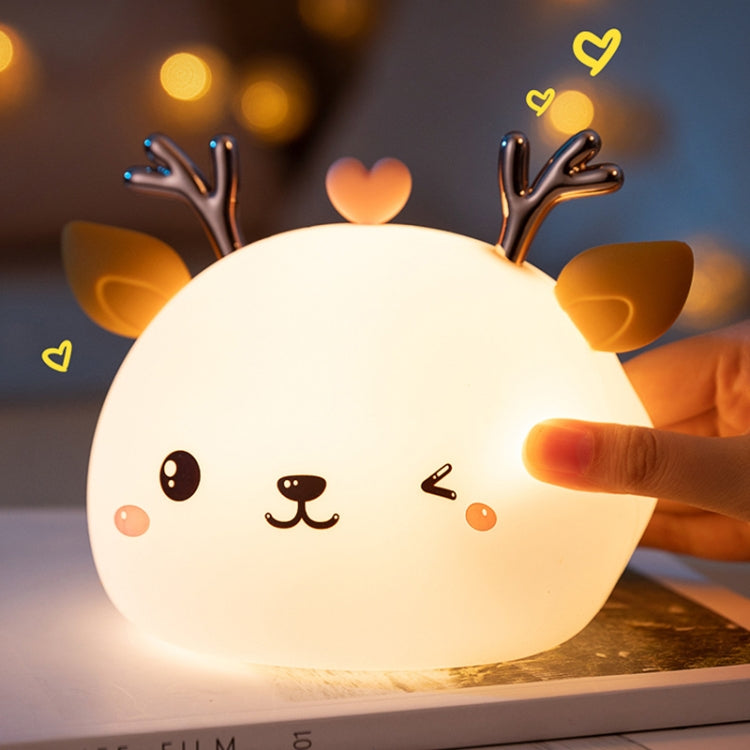 Cute Deer Silicone Pat Light Bedroom Colorful Night Light My Store