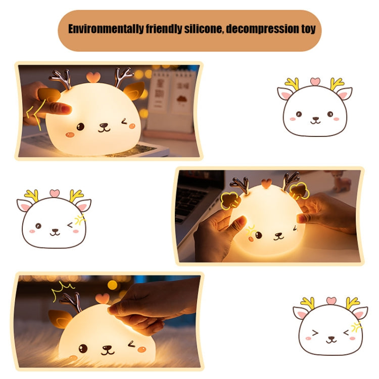 Cute Deer Silicone Pat Light Bedroom Colorful Night Light My Store