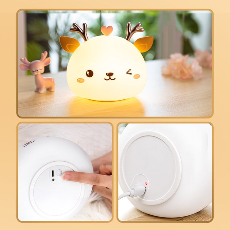 Cute Deer Silicone Pat Light Bedroom Colorful Night Light My Store