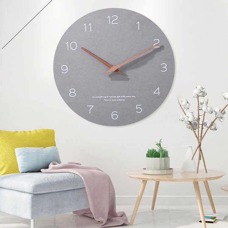 Round Silent Clock Walnut Wall Clock My Store