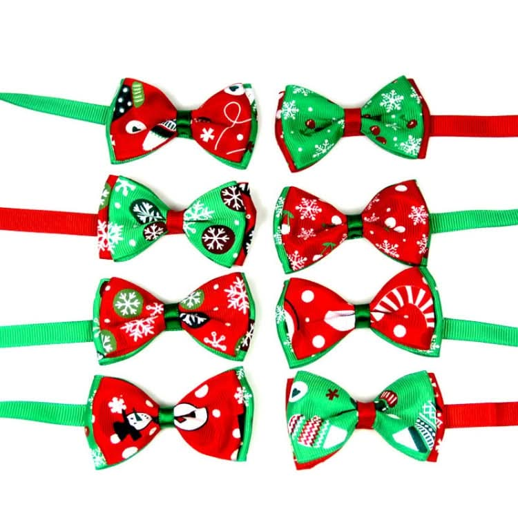 5 PCS Christmas Holiday Pet Cat Dog Collar Bow Tie Adjustable Neck Strap Cat Dog Grooming Accessories Pet Product(8x4x15cm)-Reluova