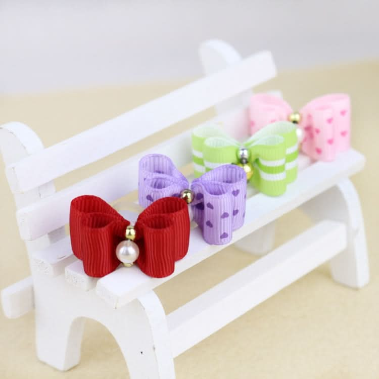 10pcs Handmade Cute Pet Dog Bow Loverly Bowknot Dog TiesRandom Color)-Reluova