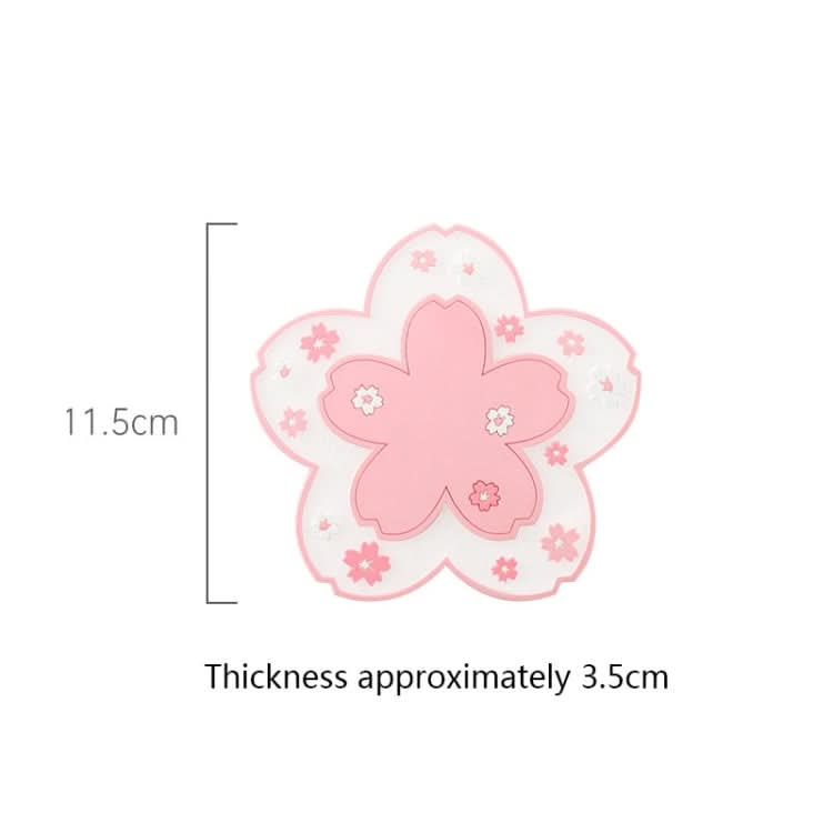 Home Cherry Blossoms Silicone Table Mat Non-Slip Mat Insulation Mat, Specification: Powder Coaster - Reluova