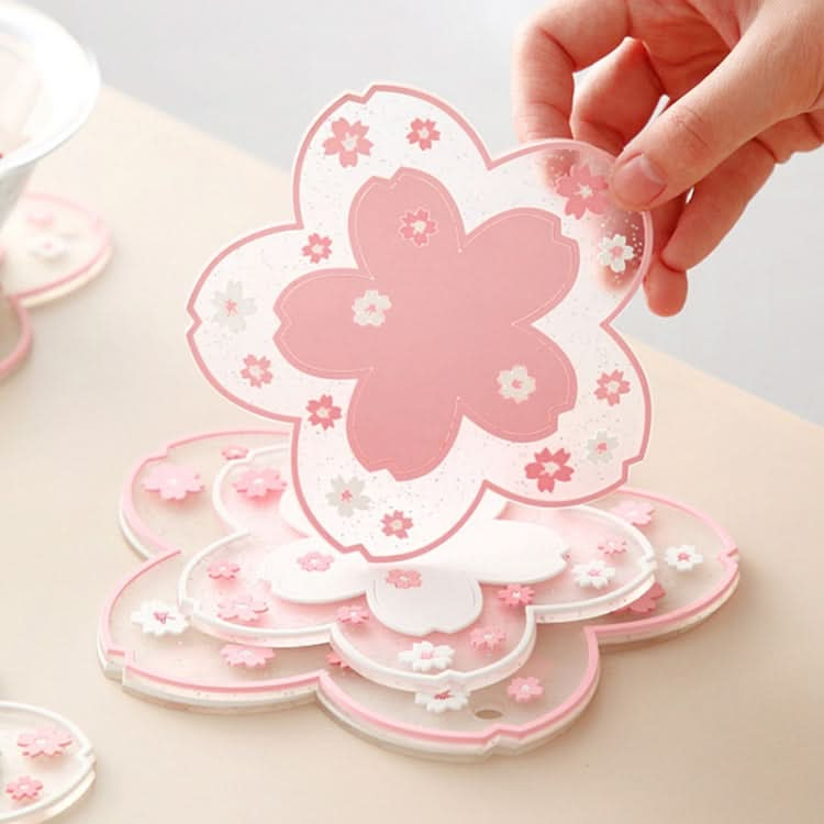 Home Cherry Blossoms Silicone Table Mat Non-Slip Mat Insulation Mat, Specification: Powder Coaster - Reluova