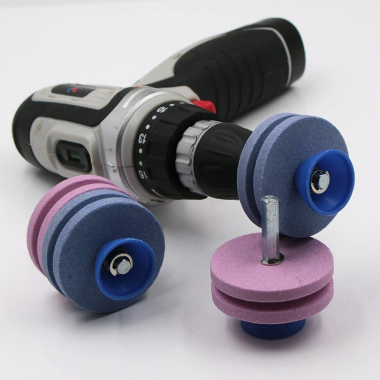 Lawn Mower Sharpener Grinding Wheel Sharpener Industrial Grinding Head, Specification: 4-layer Blue+Pink