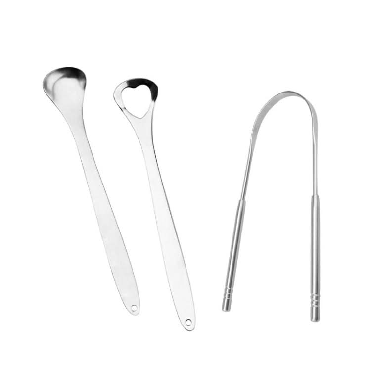 Tongue Cleaner Bad Breath Stainless Steel Cleaning Brush Tongue Scraper + Two-piece Set (Rose Gold ) Reluova