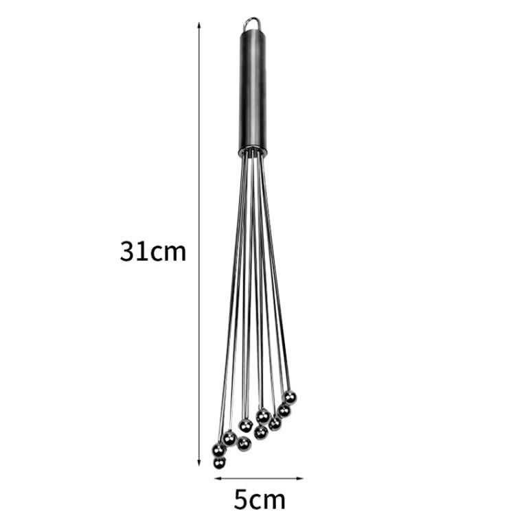 Manual Whisk Stainless Steel Glass Bead Egg Whisk Kitchen Household Hand-Held Baking Tools Type A 12 Inch - Reluova