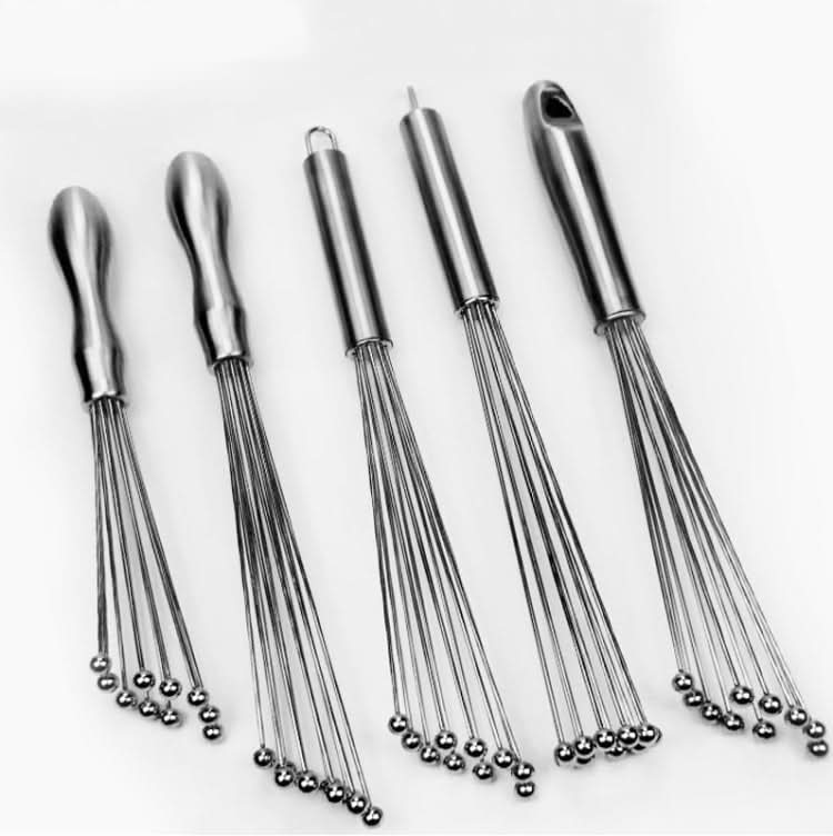 Manual Whisk Stainless Steel Glass Bead Egg Whisk Kitchen Household Hand-Held Baking Tools Type A 12 Inch - Reluova