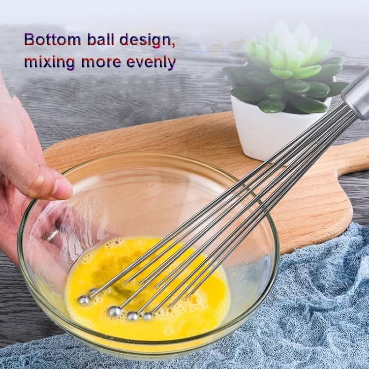 Manual Whisk Stainless Steel Glass Bead Egg Whisk Kitchen Household Hand-Held Baking Tools Type A 12 Inch - Reluova