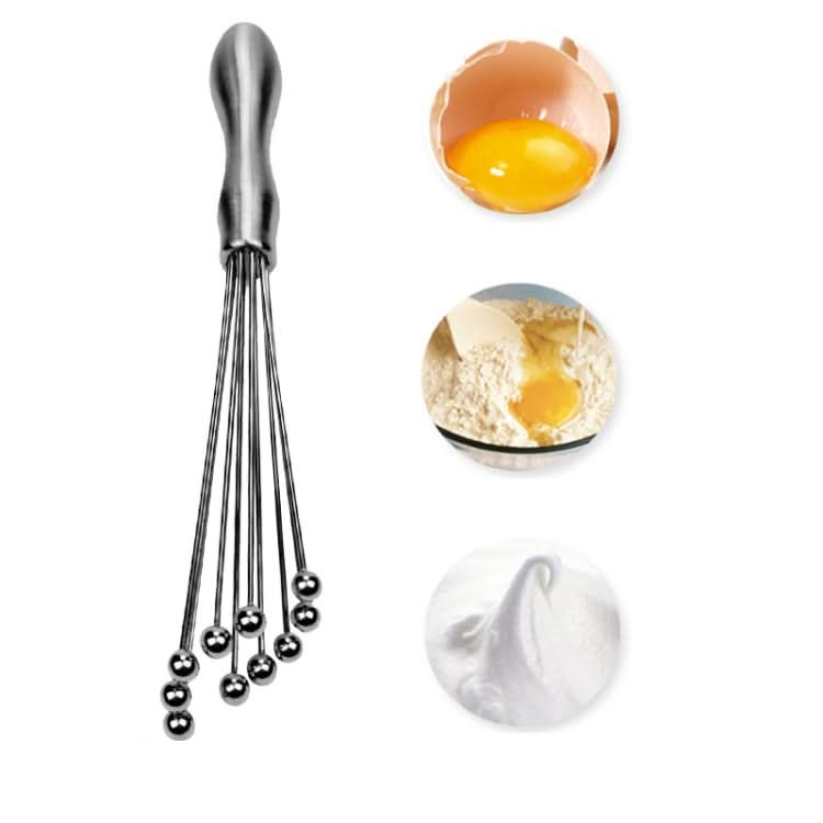 Manual Whisk Stainless Steel Glass Bead Egg Whisk Kitchen Household Hand-Held Baking Tools Type A 12 Inch - Reluova